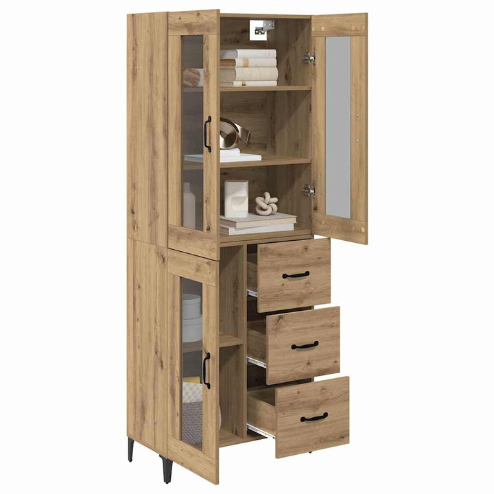 Highboard Artisan Egetræ 69,5 x 34 x 180 cm Konstrueret træ