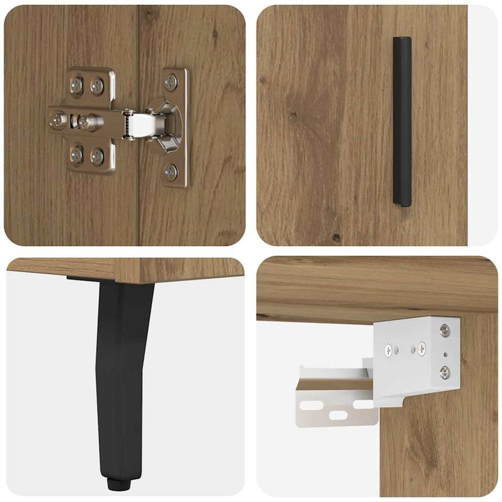 Highboard 2 pcs Artisan Egetræ Ingeniørtræ og glas