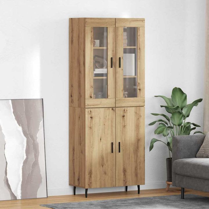 Highboard 2 pcs Artisan Egetræ Ingeniørtræ og glas