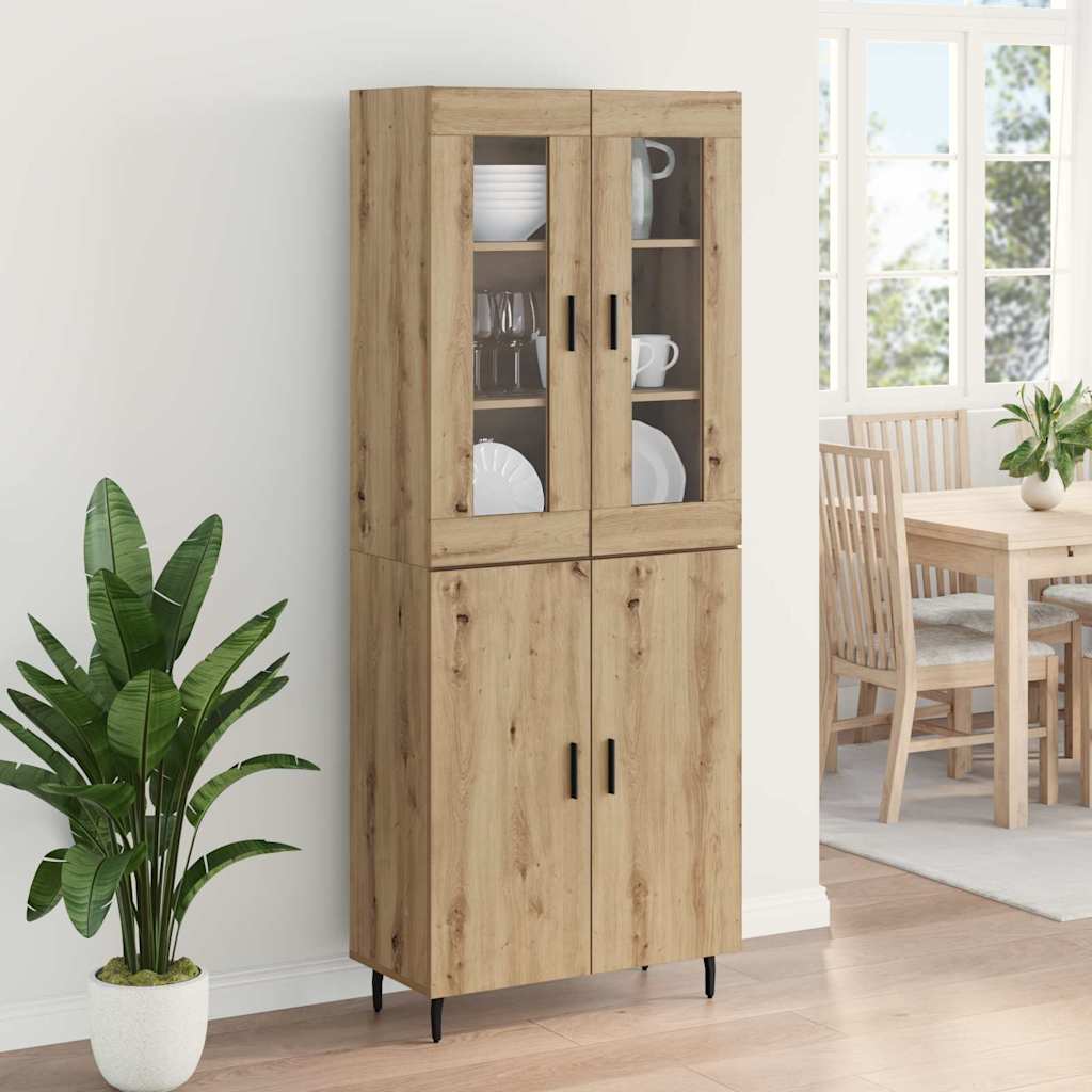 Highboard 2 pcs Artisan Egetræ Ingeniørtræ og glas