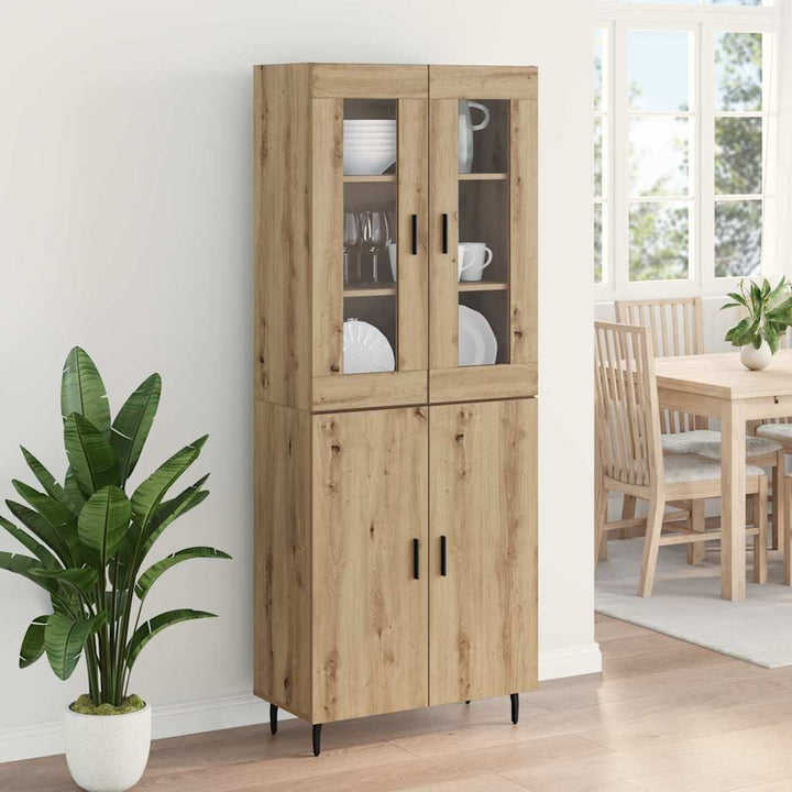 Highboard 2 pcs Artisan Egetræ Ingeniørtræ og glas