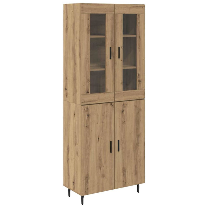 Highboard 2 pcs Artisan Egetræ Ingeniørtræ og glas