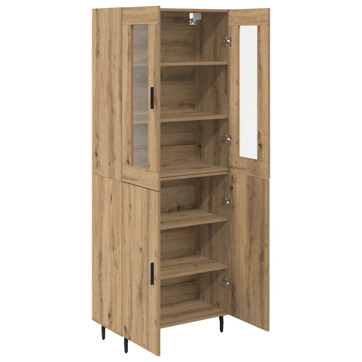 Highboard 2 pcs Artisan Egetræ Ingeniørtræ og glas