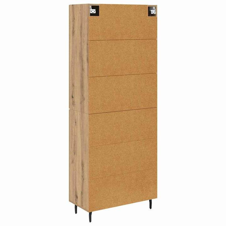 Highboard 2 pcs Artisan Egetræ Ingeniørtræ og glas