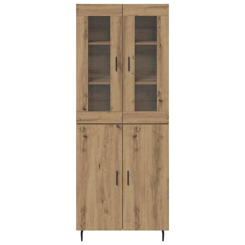 Highboard 2 pcs Artisan Egetræ Ingeniørtræ og glas