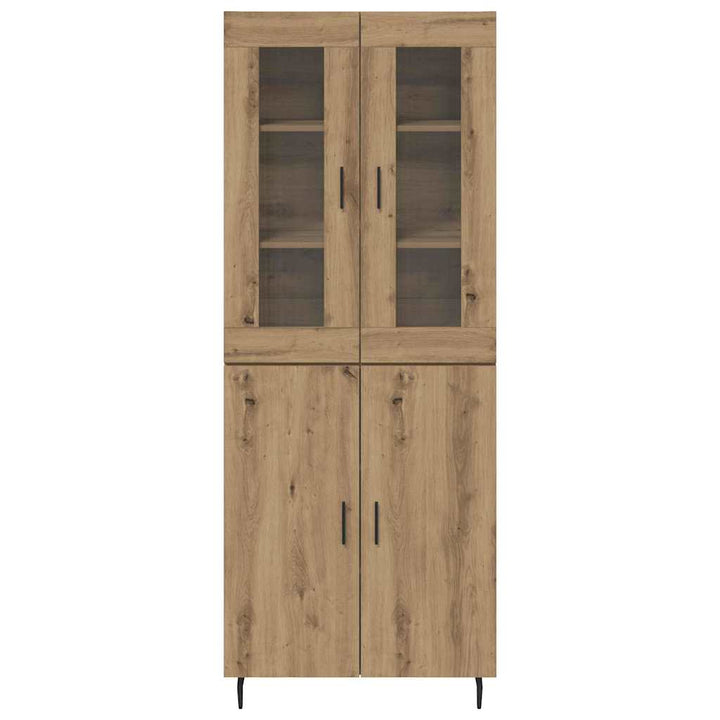 Highboard 2 pcs Artisan Egetræ Ingeniørtræ og glas