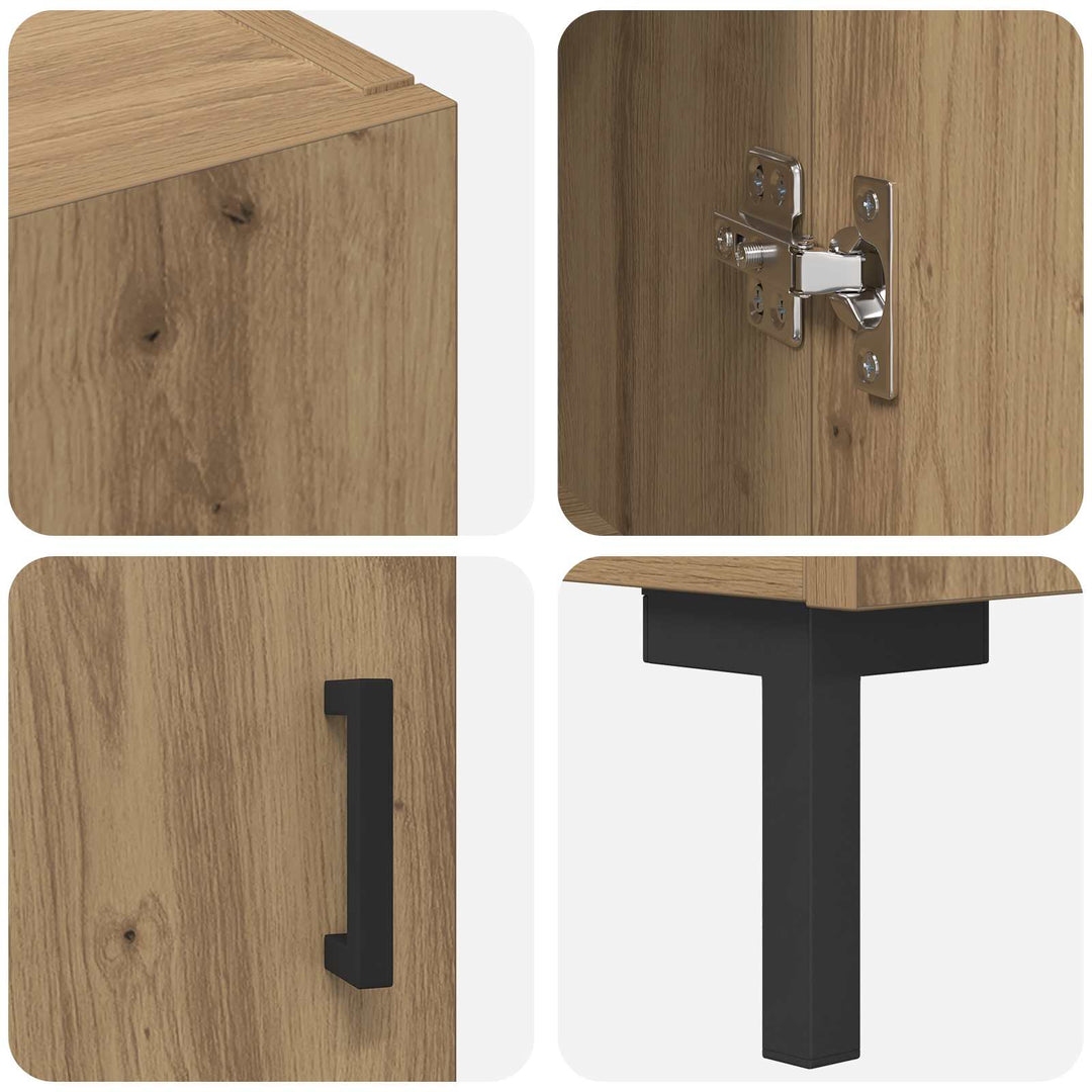 Highboard Artisan Egetræ 69,5 x 34 x 180 cm Konstrueret træ