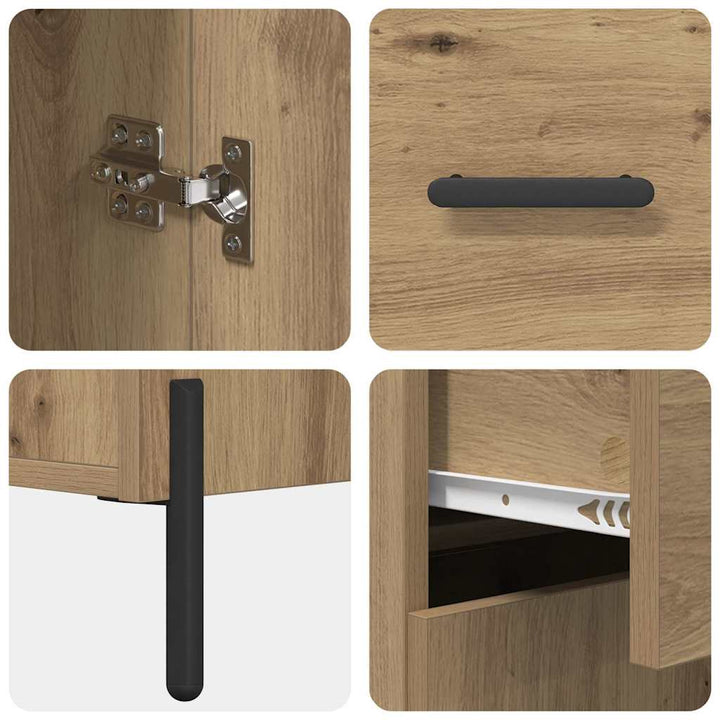 Highboard Artisan Egetræ 69,5 x 32,5 x 180 cm Konstrueret træ
