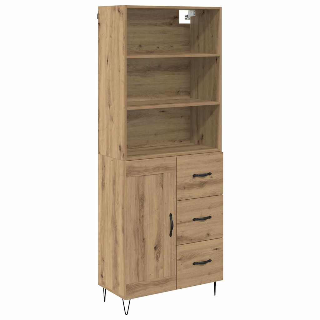 Highboard med skuffe 2 pcs Artisan Egetræ Konstrueret træ