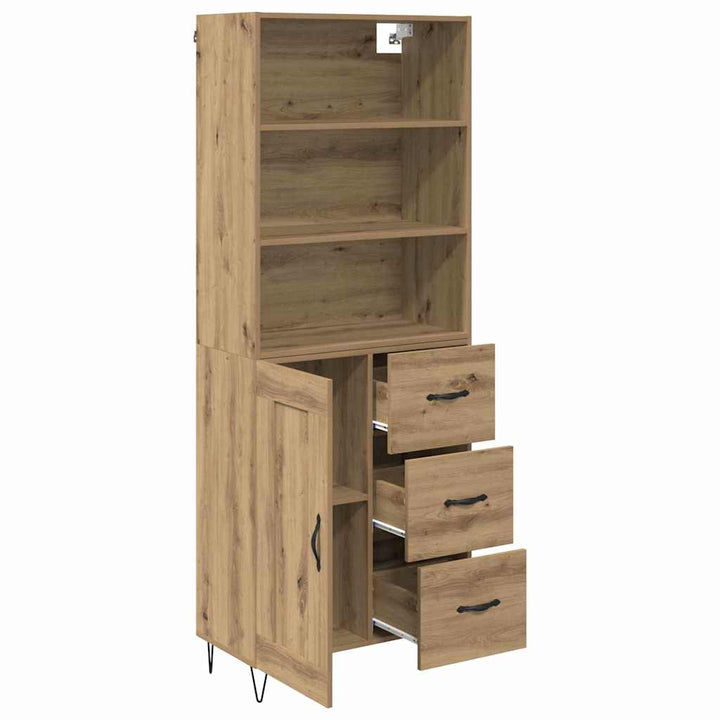 Highboard med skuffe 2 pcs Artisan Egetræ Konstrueret træ