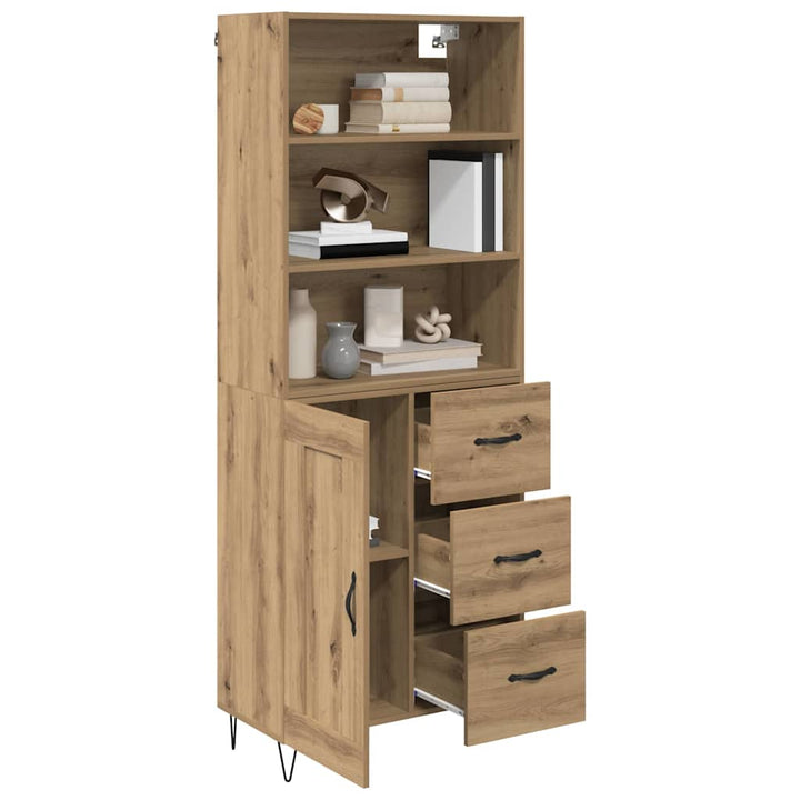 Highboard med skuffe 2 pcs Artisan Egetræ Konstrueret træ