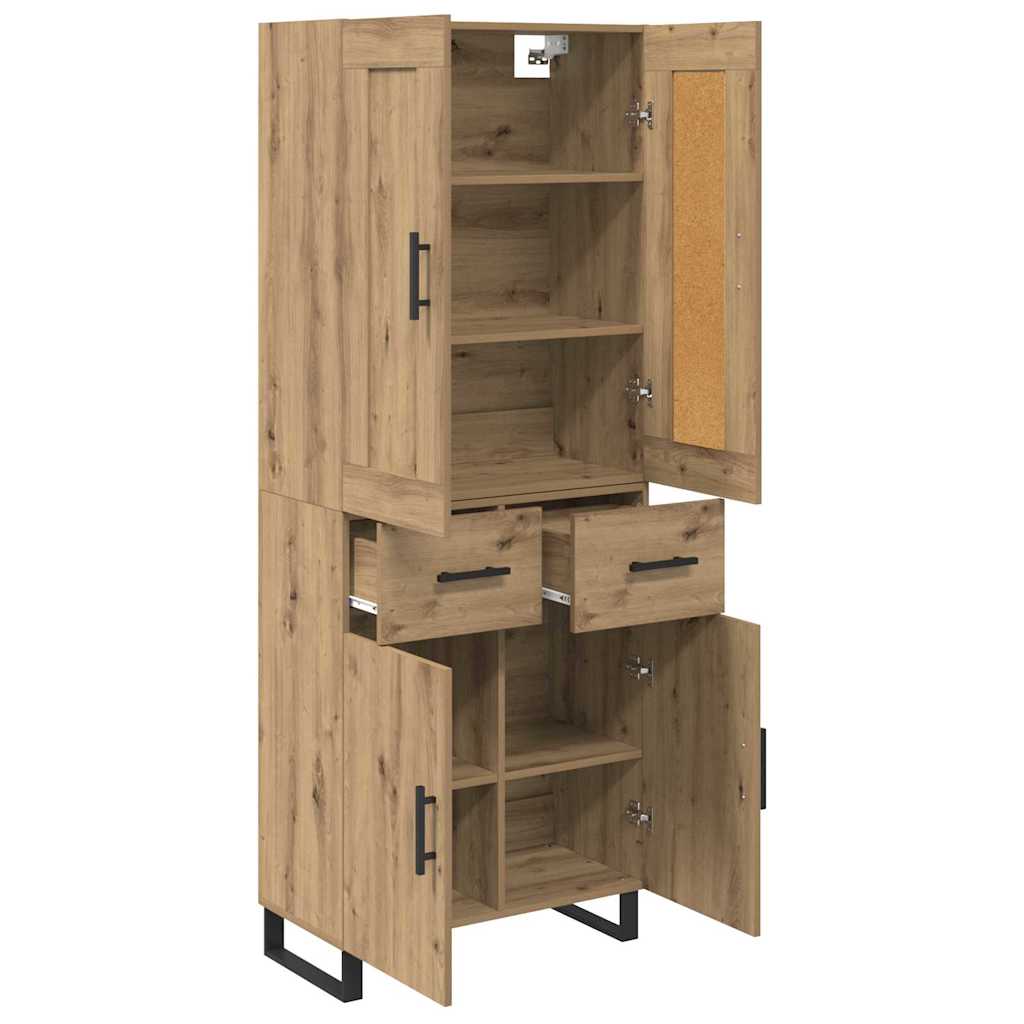 Highboard Artisan Egetræ 69,5 x 34 x 180 cm Konstrueret træ