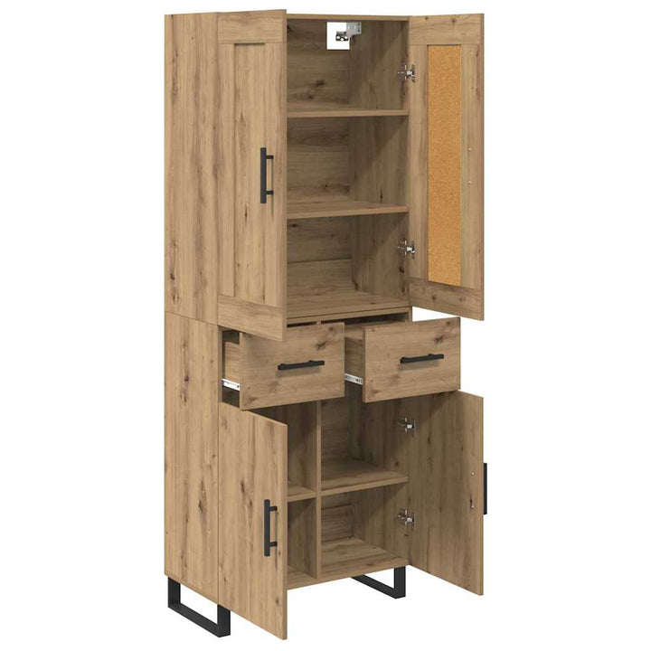Highboard Artisan Egetræ 69,5 x 34 x 180 cm Konstrueret træ