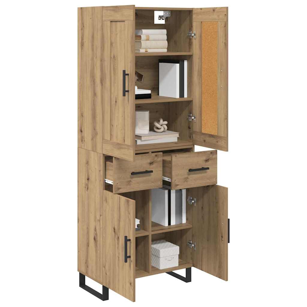 Highboard Artisan Egetræ 69,5 x 34 x 180 cm Konstrueret træ
