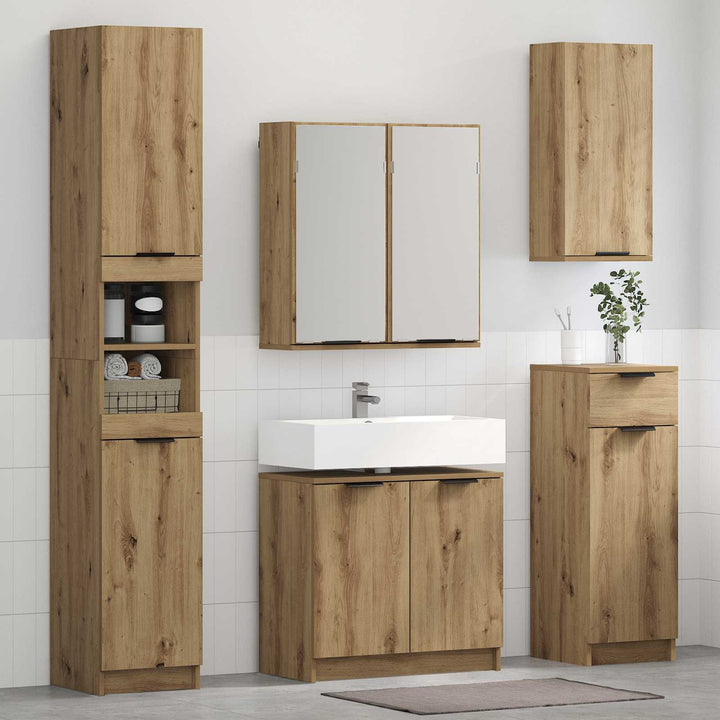 Badeværelsesmøbel sæt 5 pcs Artisan Egetræ Konstrueret træ