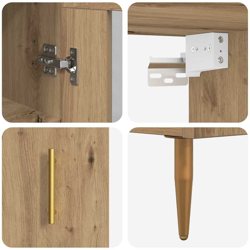 Highboard 2 pcs Artisan Egetræ Konstrueret træ