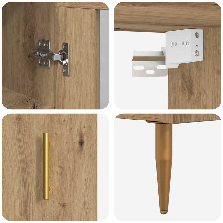 Highboard 2 pcs Artisan Egetræ Konstrueret træ