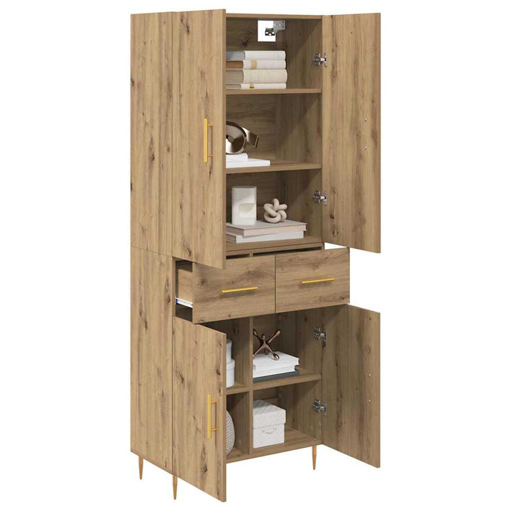 Highboard Artisan Egetræ 69,5 x 34 x 180 cm Konstrueret træ