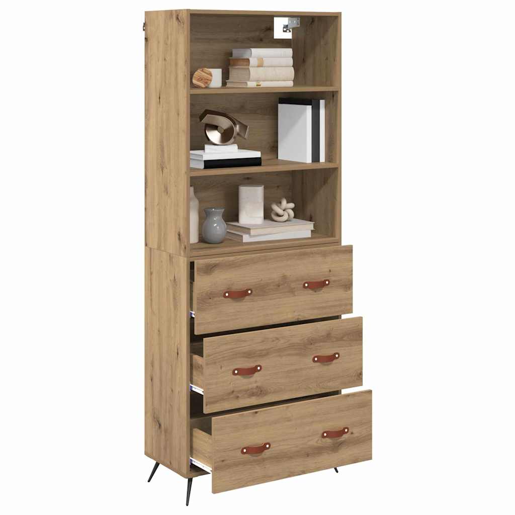 Highboard Artisan Egetræ 69,5 x 34 x 180 cm Konstrueret træ