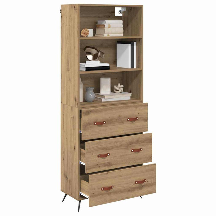 Highboard Artisan Egetræ 69,5 x 34 x 180 cm Konstrueret træ