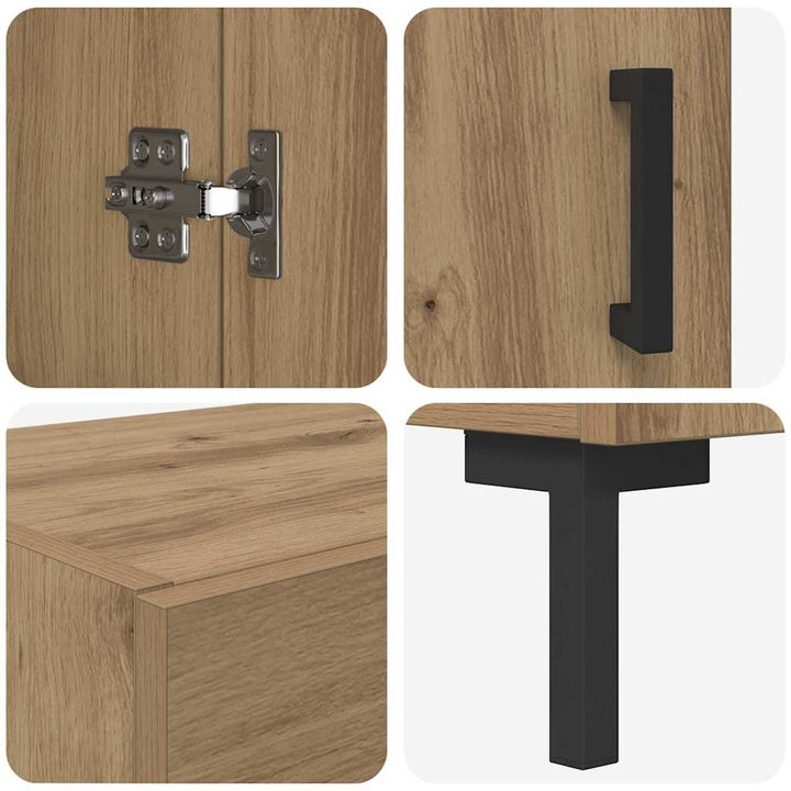 Highboard 2 pcs Artisan Egetræ Konstrueret træ