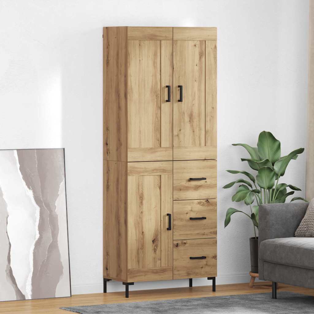 Highboard med skuffe 2 pcs Artisan Egetræ Konstrueret træ