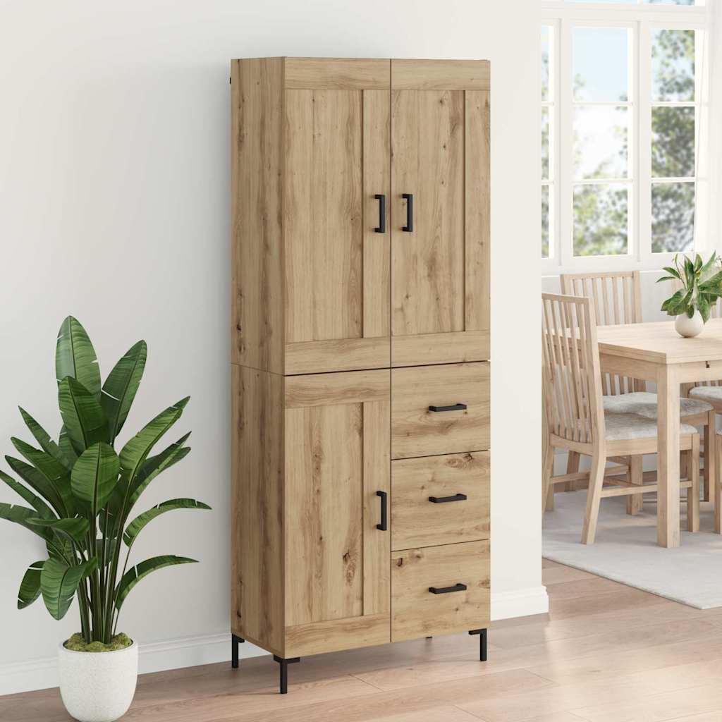 Highboard med skuffe 2 pcs Artisan Egetræ Konstrueret træ