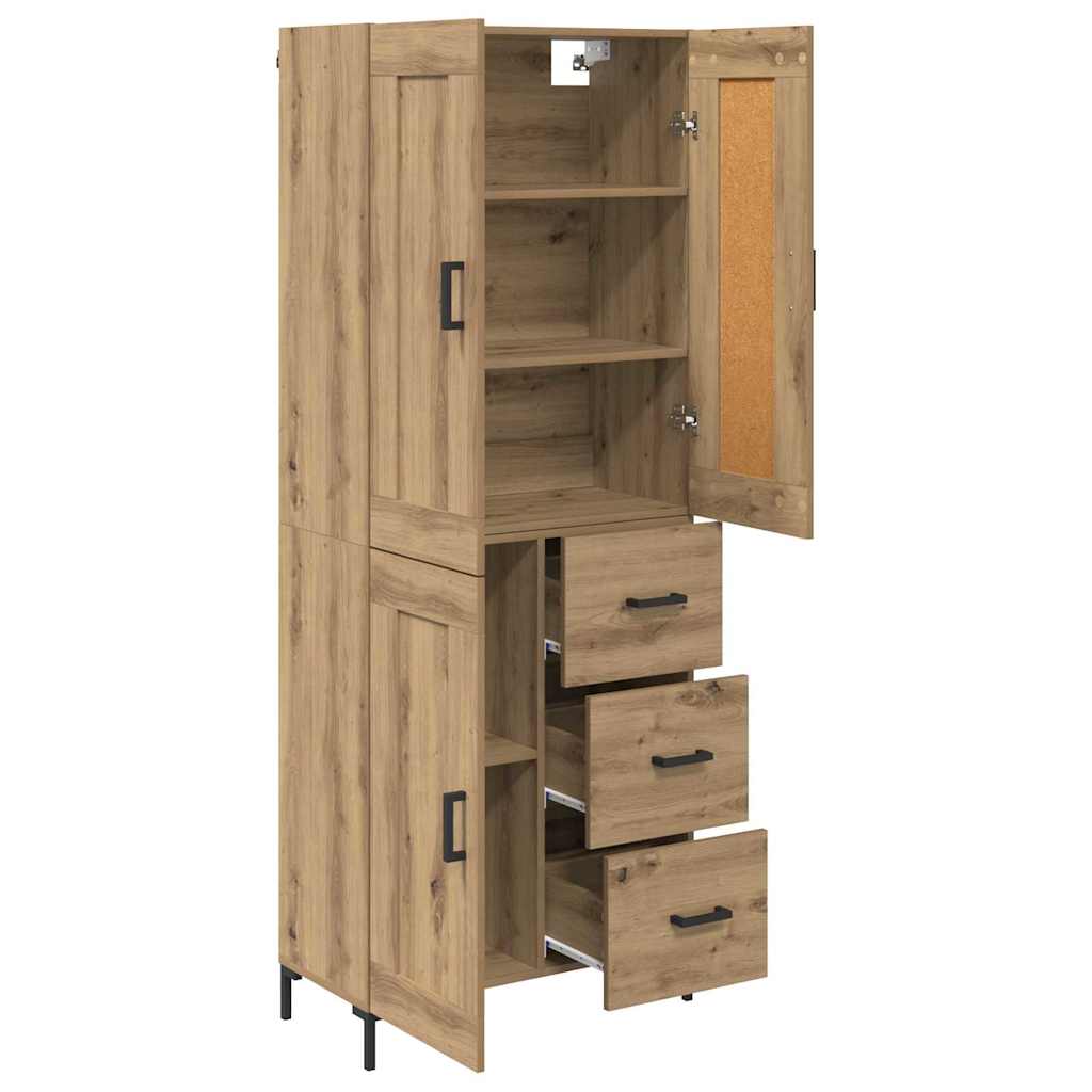 Highboard med skuffe 2 pcs Artisan Egetræ Konstrueret træ