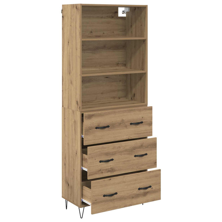 Highboard med skuffe 2 pcs Artisan Egetræ Konstrueret træ