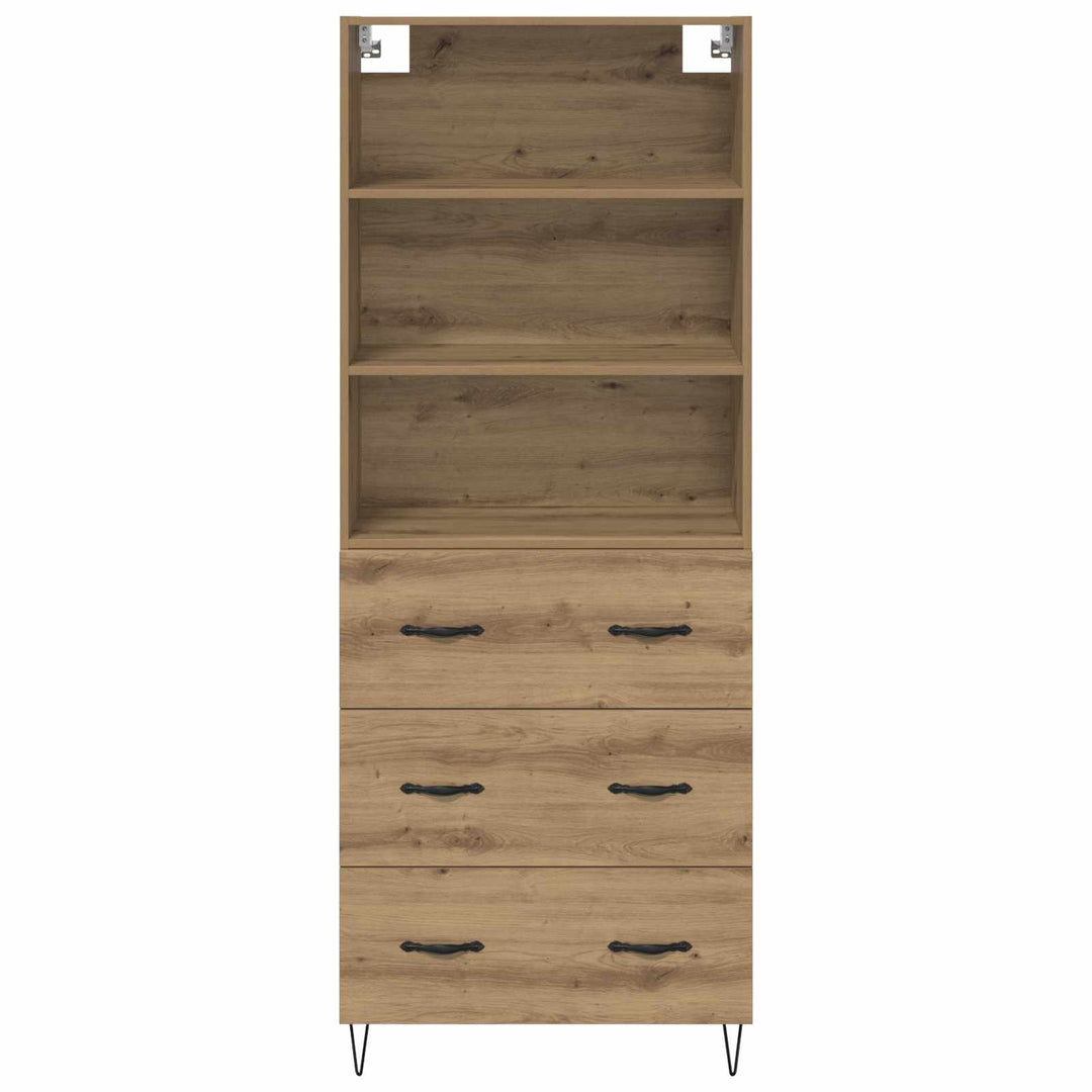 Highboard med skuffe 2 pcs Artisan Egetræ Konstrueret træ