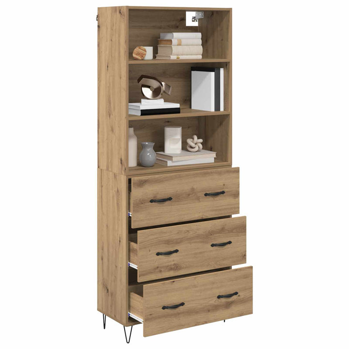 Highboard med skuffe 2 pcs Artisan Egetræ Konstrueret træ