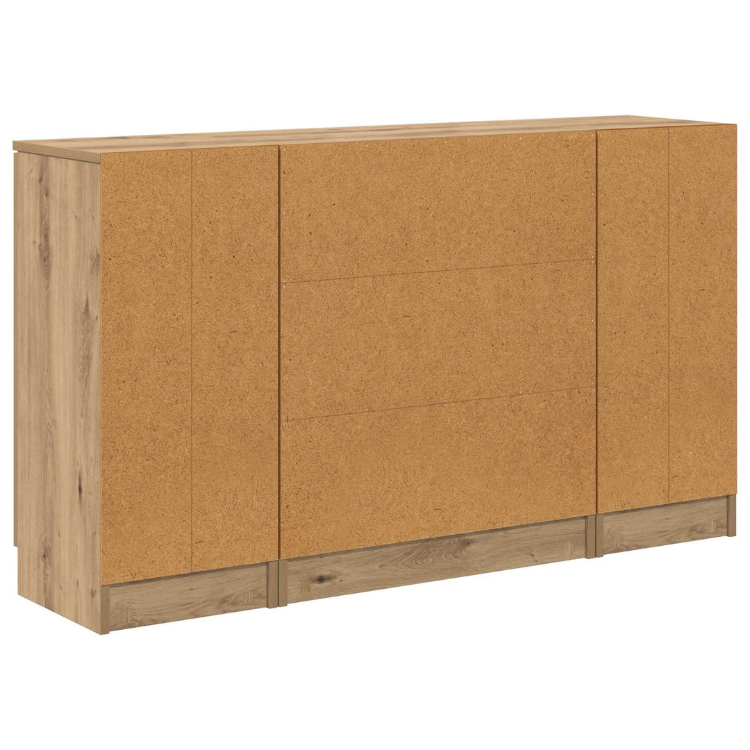 Sideboard med skuffe 3 pcs Artisan Egetræ Konstrueret træ