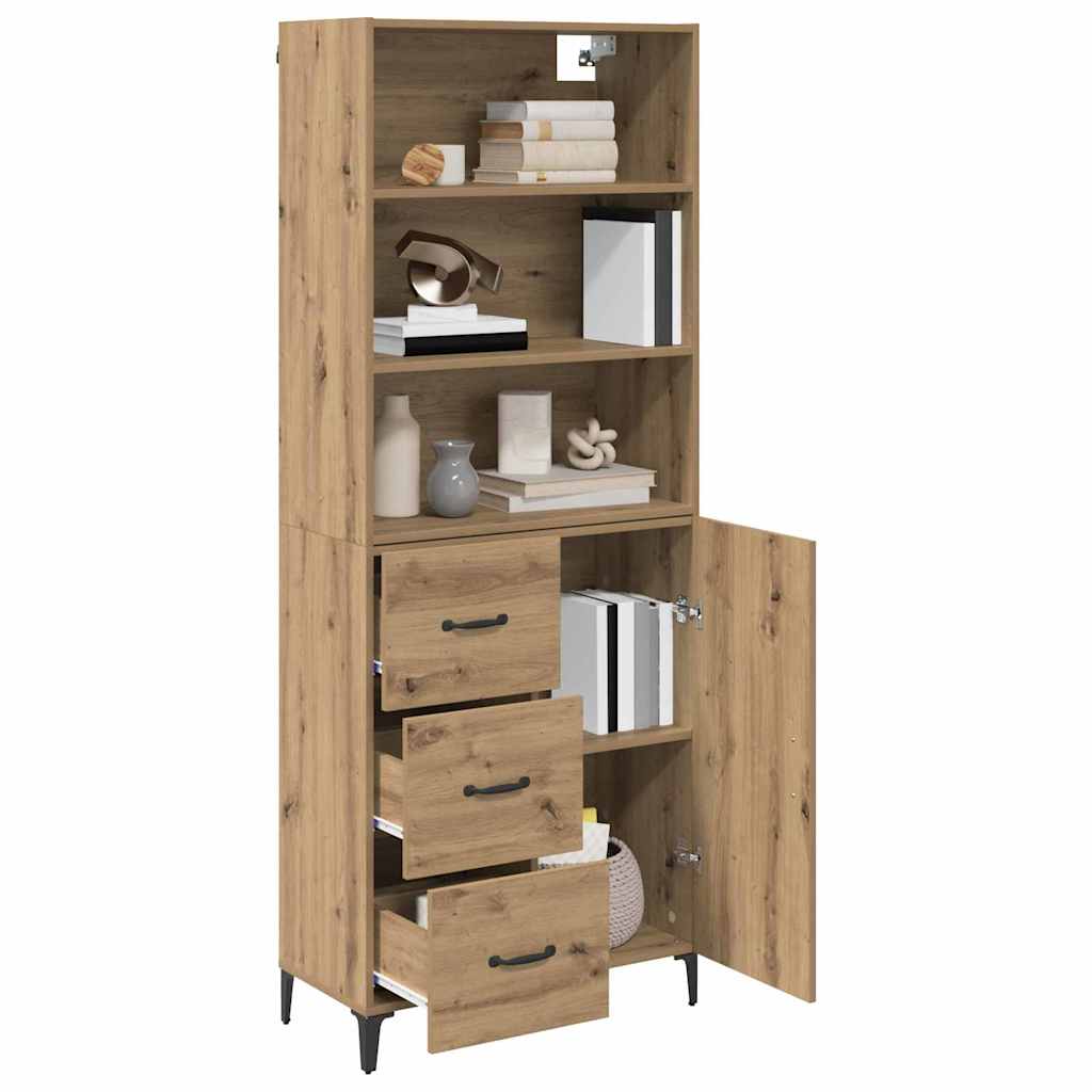 Highboard Artisan Egetræ 69,5 x 34 x 180 cm Konstrueret træ