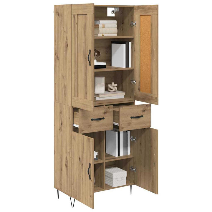 Highboard Artisan Egetræ 69,5 x 34 x 180 cm Konstrueret træ