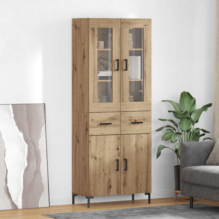 Highboard med skuffe 2 pcs Artisan Egetræ Konstrueret træ