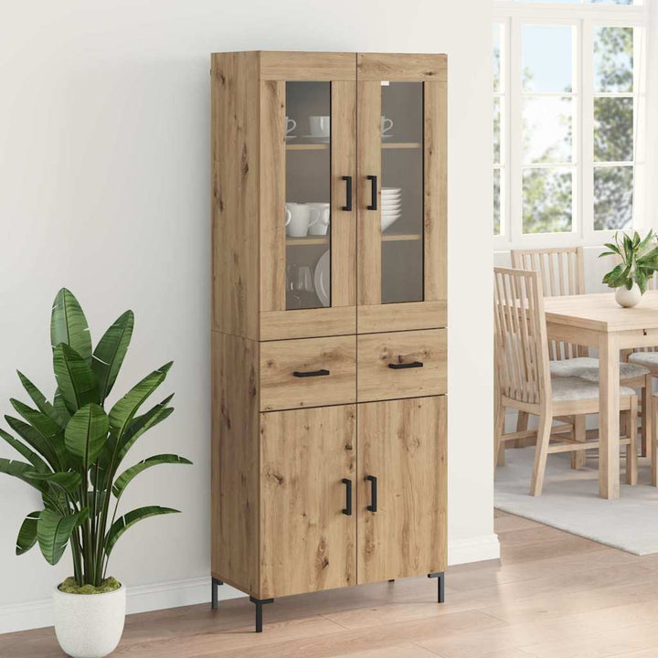 Highboard med skuffe 2 pcs Artisan Egetræ Konstrueret træ
