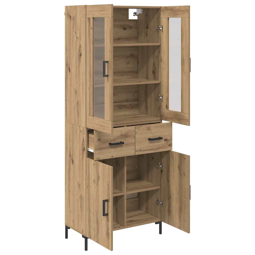 Highboard med skuffe 2 pcs Artisan Egetræ Konstrueret træ