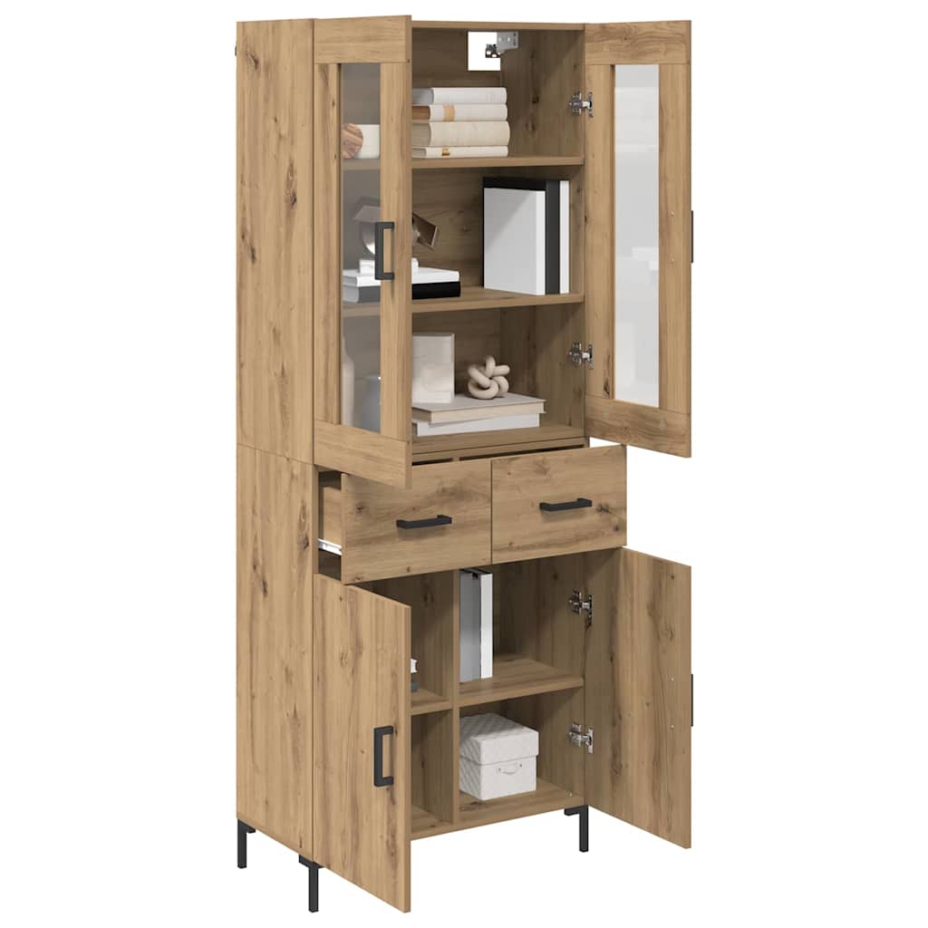 Highboard med skuffe 2 pcs Artisan Egetræ Konstrueret træ