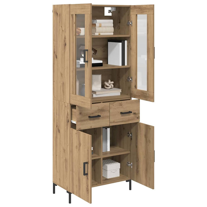Highboard med skuffe 2 pcs Artisan Egetræ Konstrueret træ