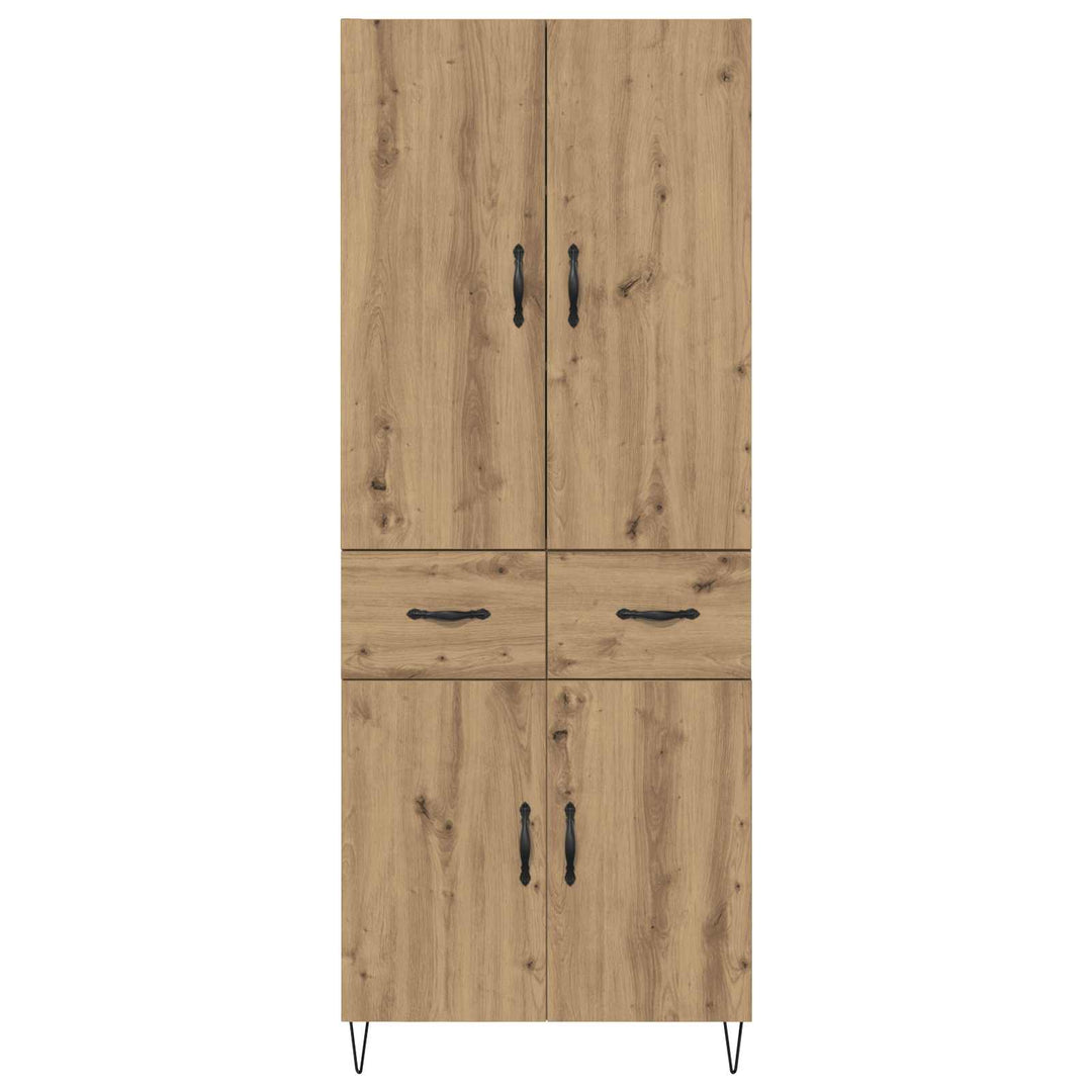 Highboard 2 pcs Artisan Egetræ Konstrueret træ og glas