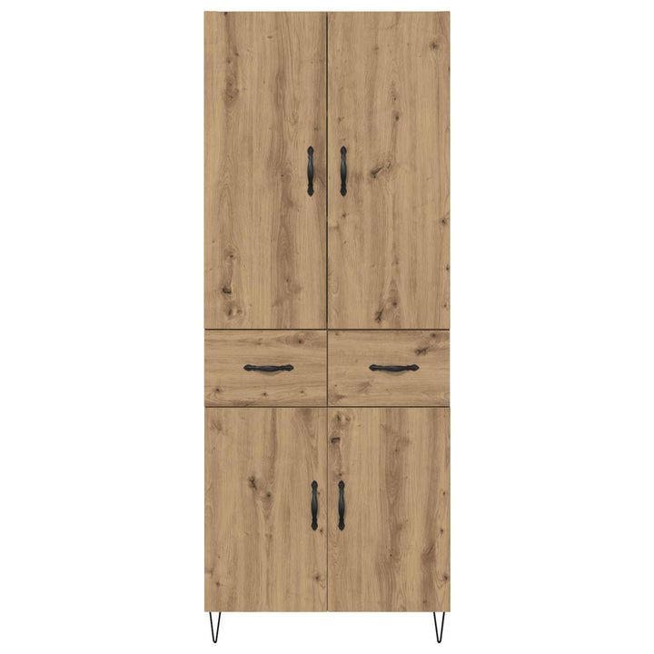 Highboard 2 pcs Artisan Egetræ Konstrueret træ og glas