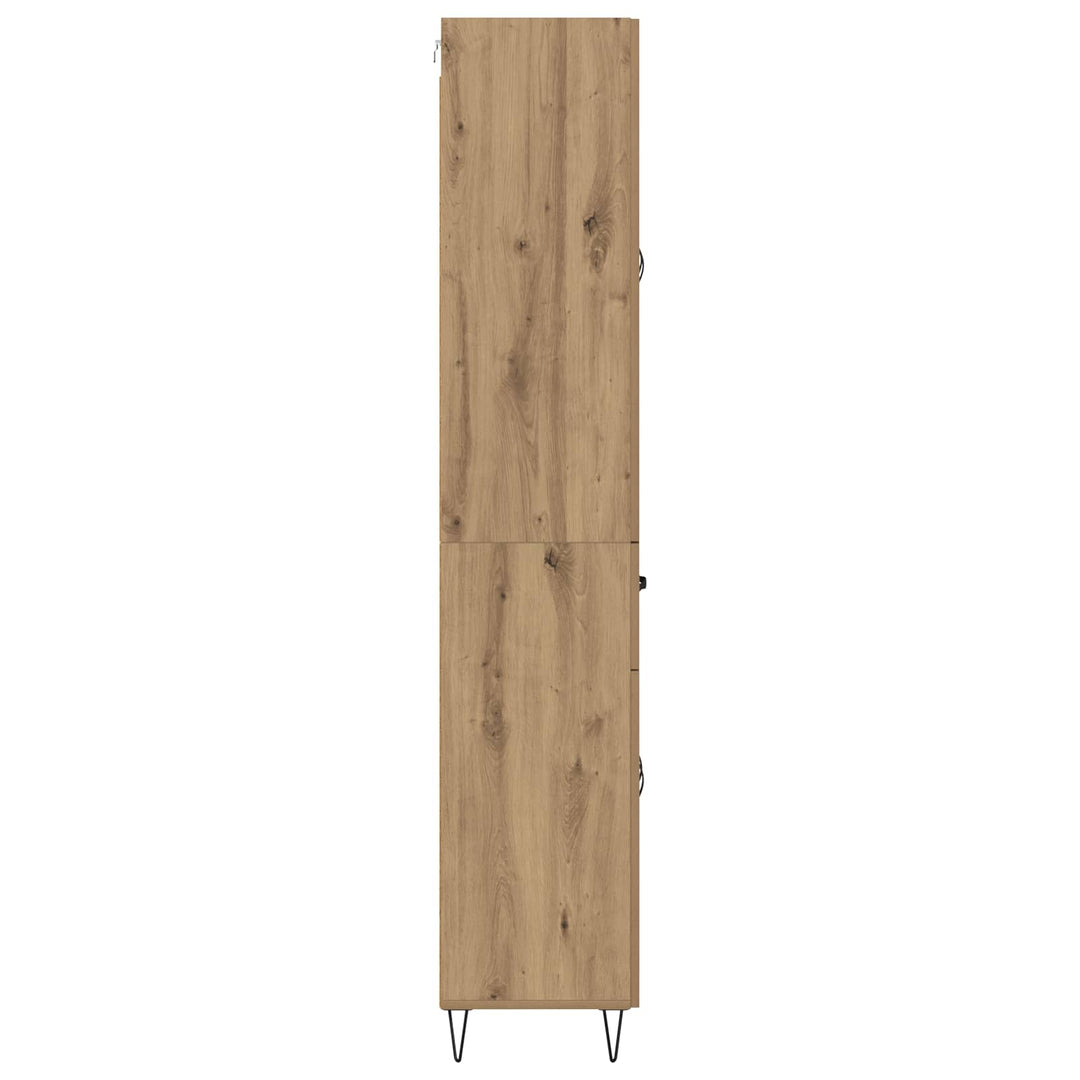 Highboard 2 pcs Artisan Egetræ Konstrueret træ og glas