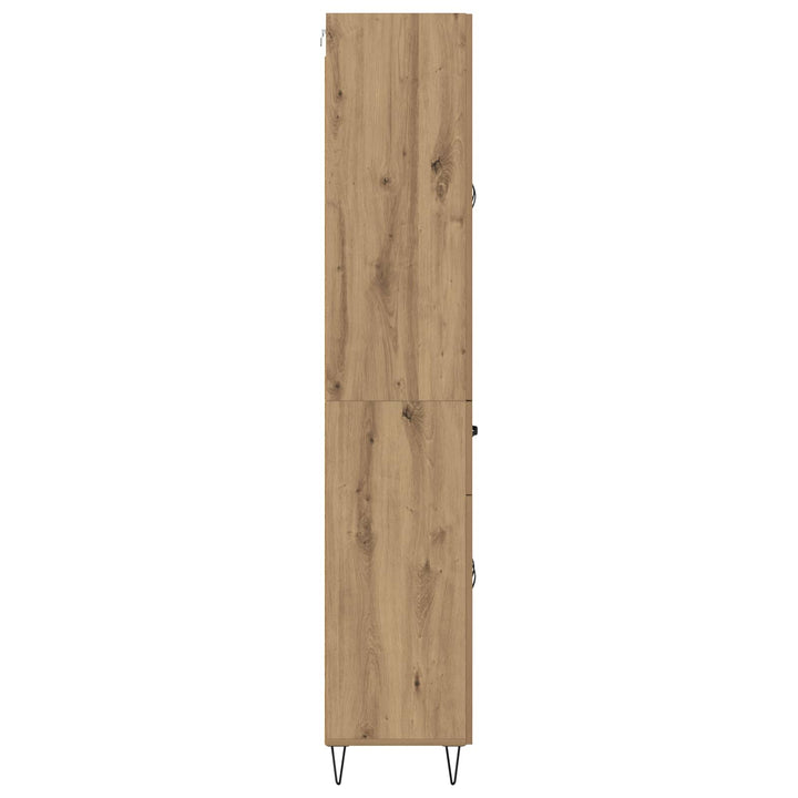 Highboard 2 pcs Artisan Egetræ Konstrueret træ og glas