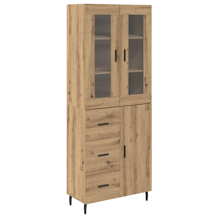 Highboard med skuffe 2 pcs Artisan Egetræ Konstrueret træ