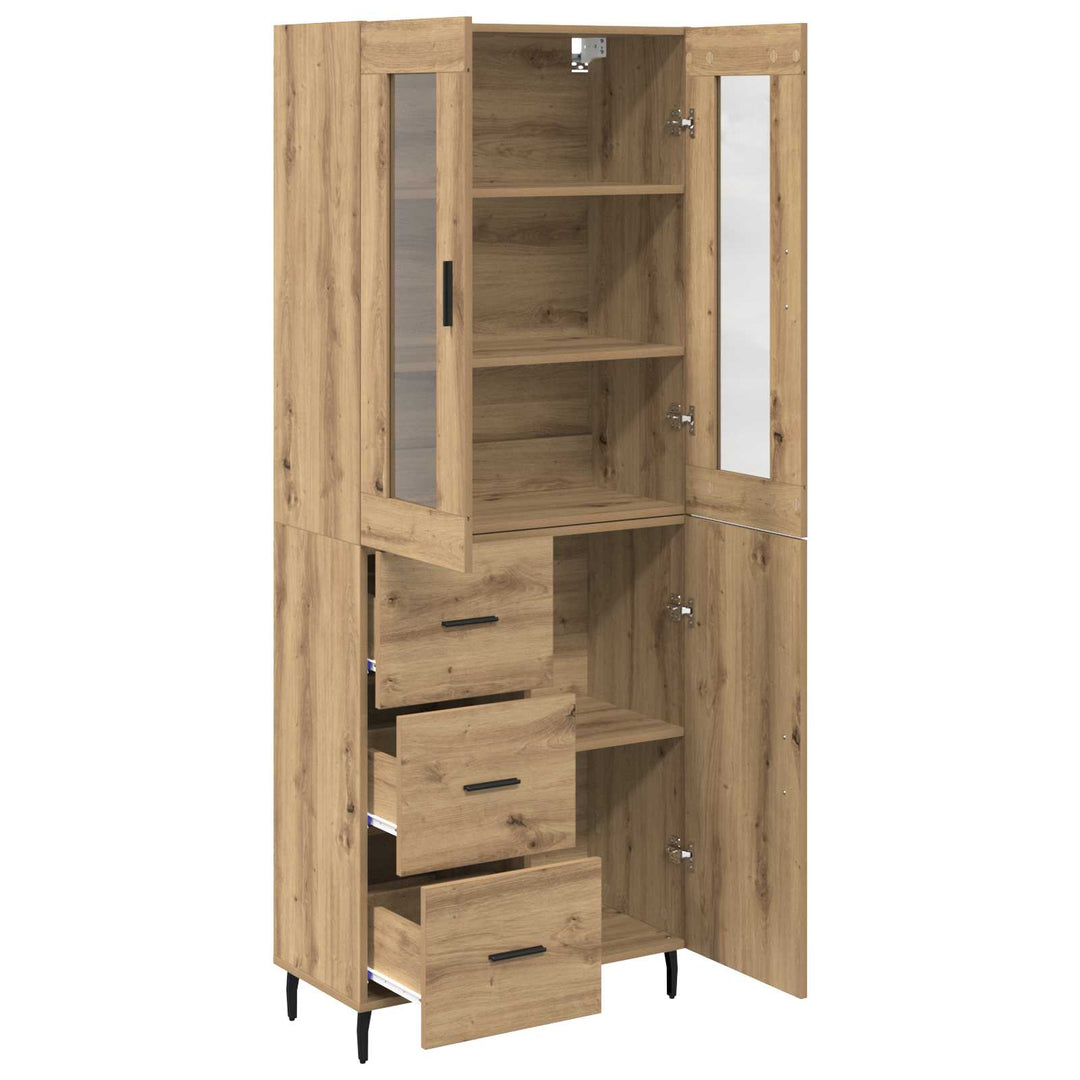 Highboard med skuffe 2 pcs Artisan Egetræ Konstrueret træ