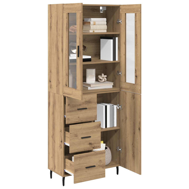 Highboard med skuffe 2 pcs Artisan Egetræ Konstrueret træ