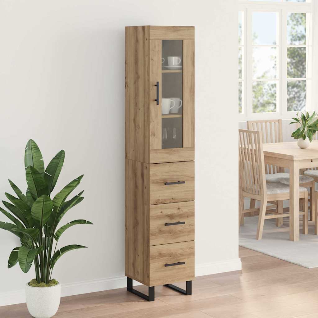 Highboard Artisan Egetræ 34,5 x 34 x 180 cm Konstrueret træ