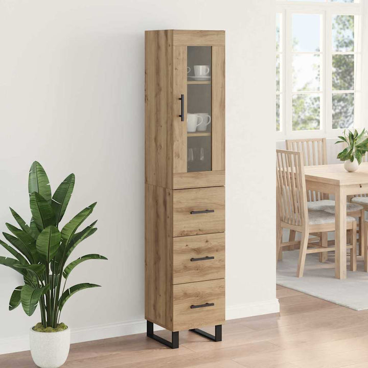 Highboard Artisan Egetræ 34,5 x 34 x 180 cm Konstrueret træ