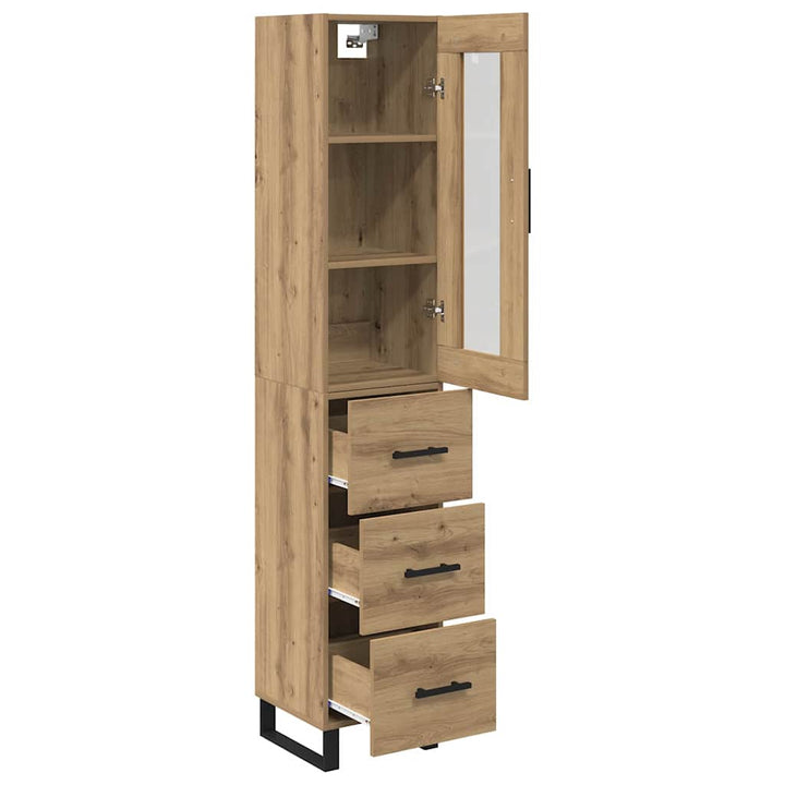 Highboard Artisan Egetræ 34,5 x 34 x 180 cm Konstrueret træ