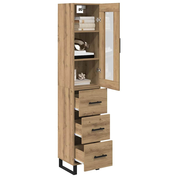 Highboard Artisan Egetræ 34,5 x 34 x 180 cm Konstrueret træ